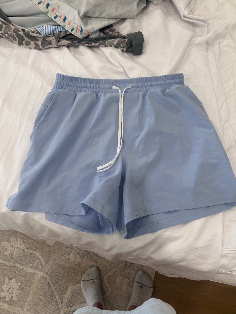 Lululemon Men's light blue swim shorts- Size M